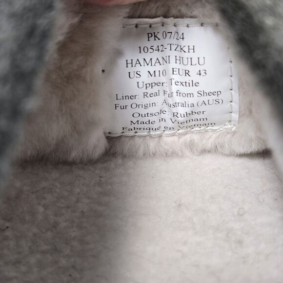 Olukai Hamani Hulu Mens 10 Wool Mule Slipper Slip On Sandals Sheep Fur main image 5